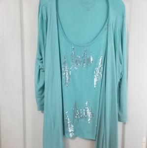 Seafoam Green Glitter Blouse